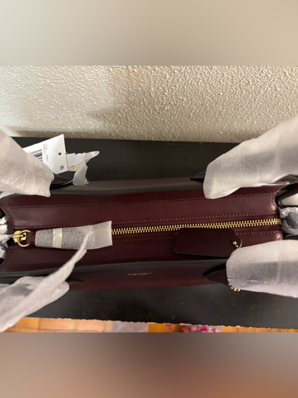 Authentic NWT Coach Empire Carryall 34 Leather Satchel in Merlot - Picture 7 of 8